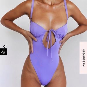 House of CB “CANNES”  Violet cutout swimsuit.